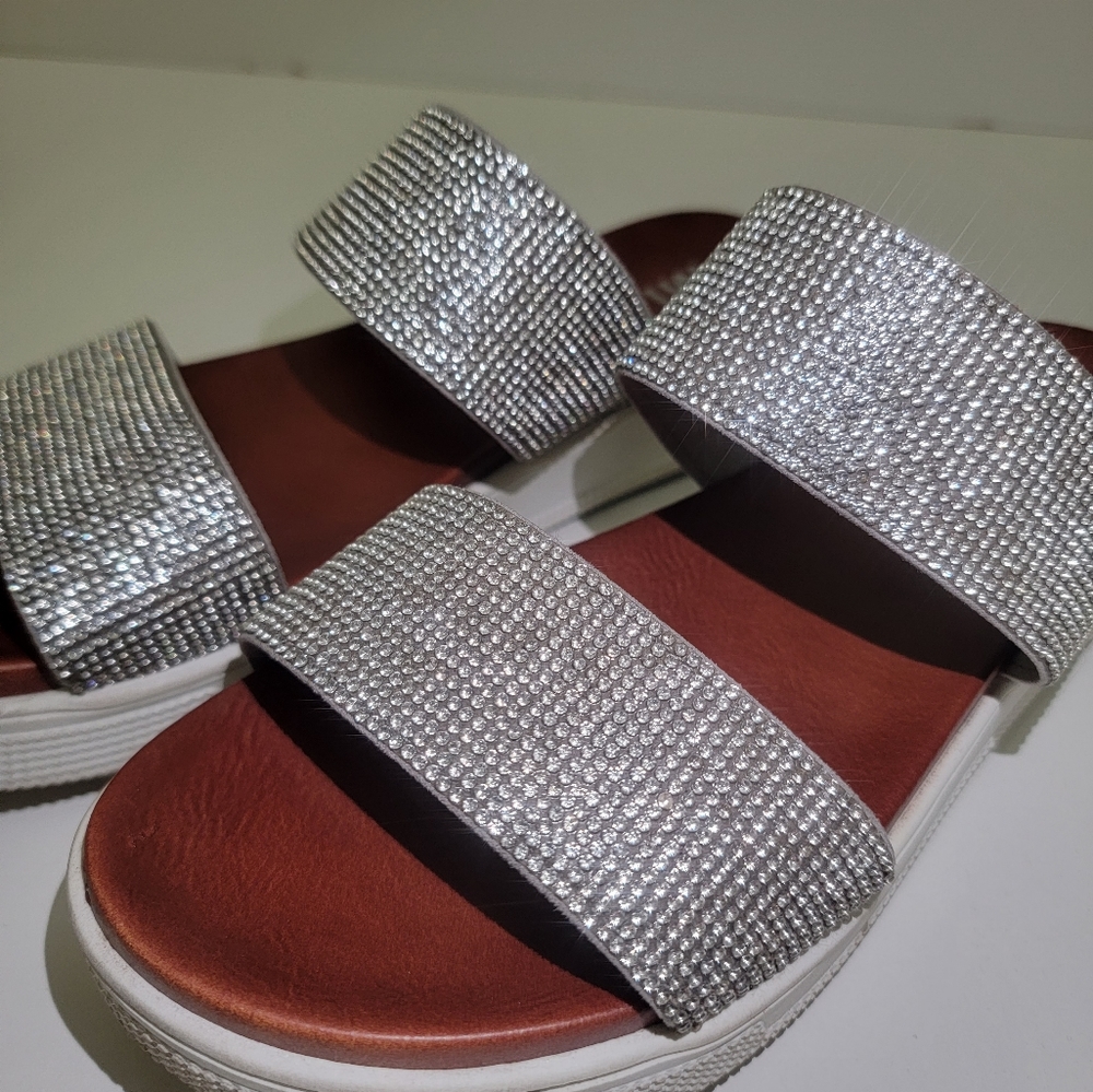 MIA White Bling Slip-on sandals
